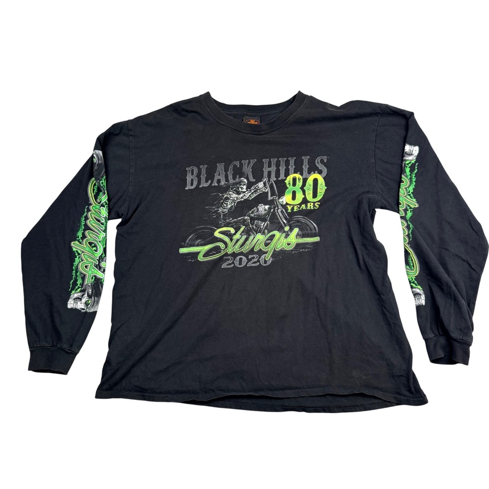 Hot Leathers Sturgis 2020 Black Hills Rally 80 Years Long Sleeve Shirt XL Black